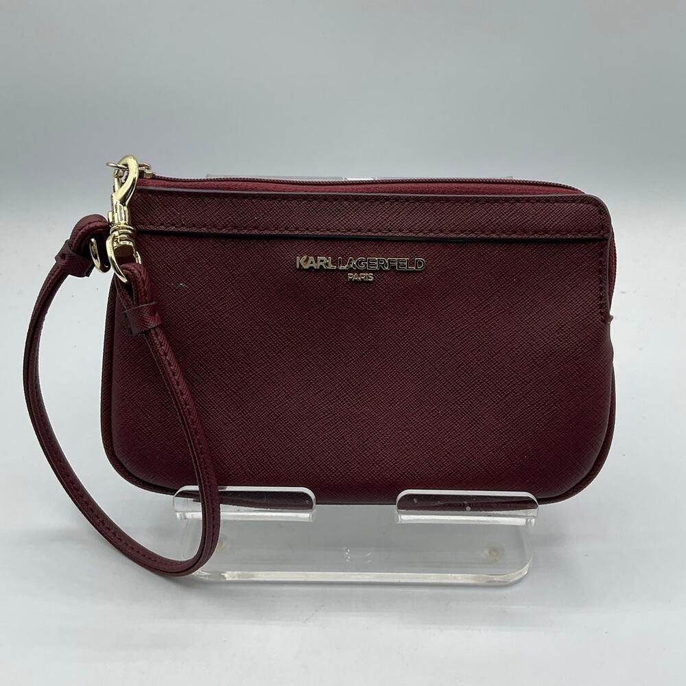 Karl Lagerfeld Wristlet Purse- Maroon